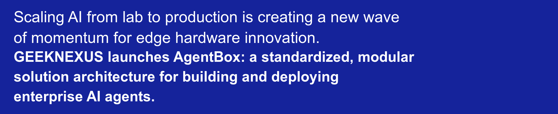 AgentBox event poster describing modular edge AI deployment